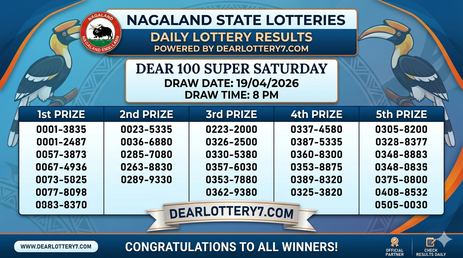 dear lottery chart